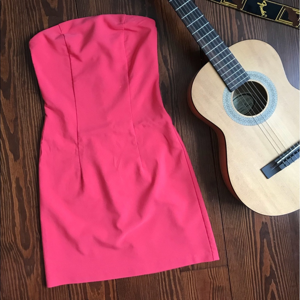 JFW coral strapless mini dress